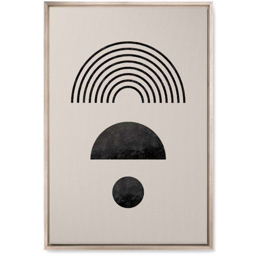 Minimal Rainbow and Geometric - Neutral Wall Art, Metallic, Single piece, Canvas, 20x30, Beige, Pearl