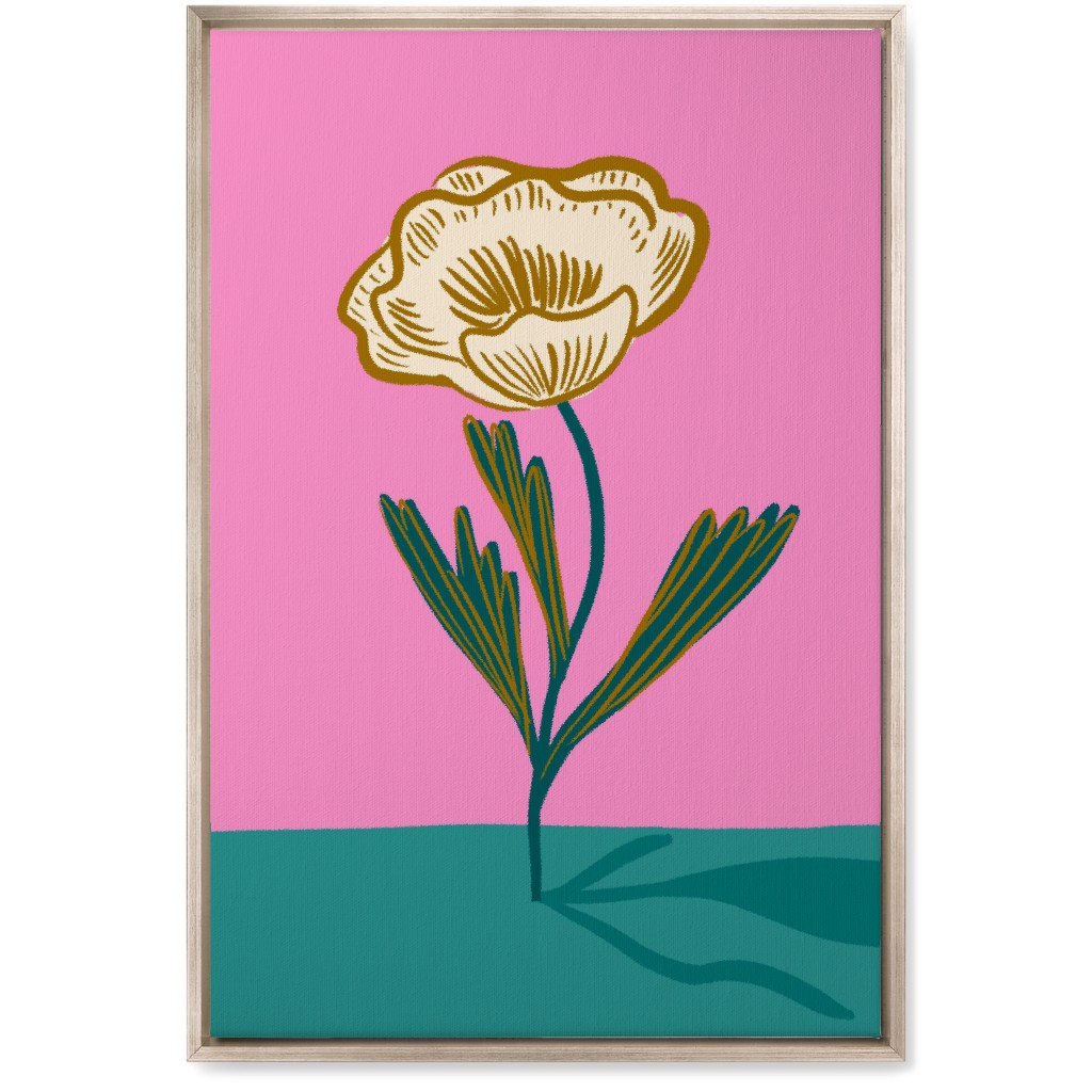 Nouveau Fleur - Vibrant Wall Art, Metallic, Single piece, Canvas, 20x30, Multicolor