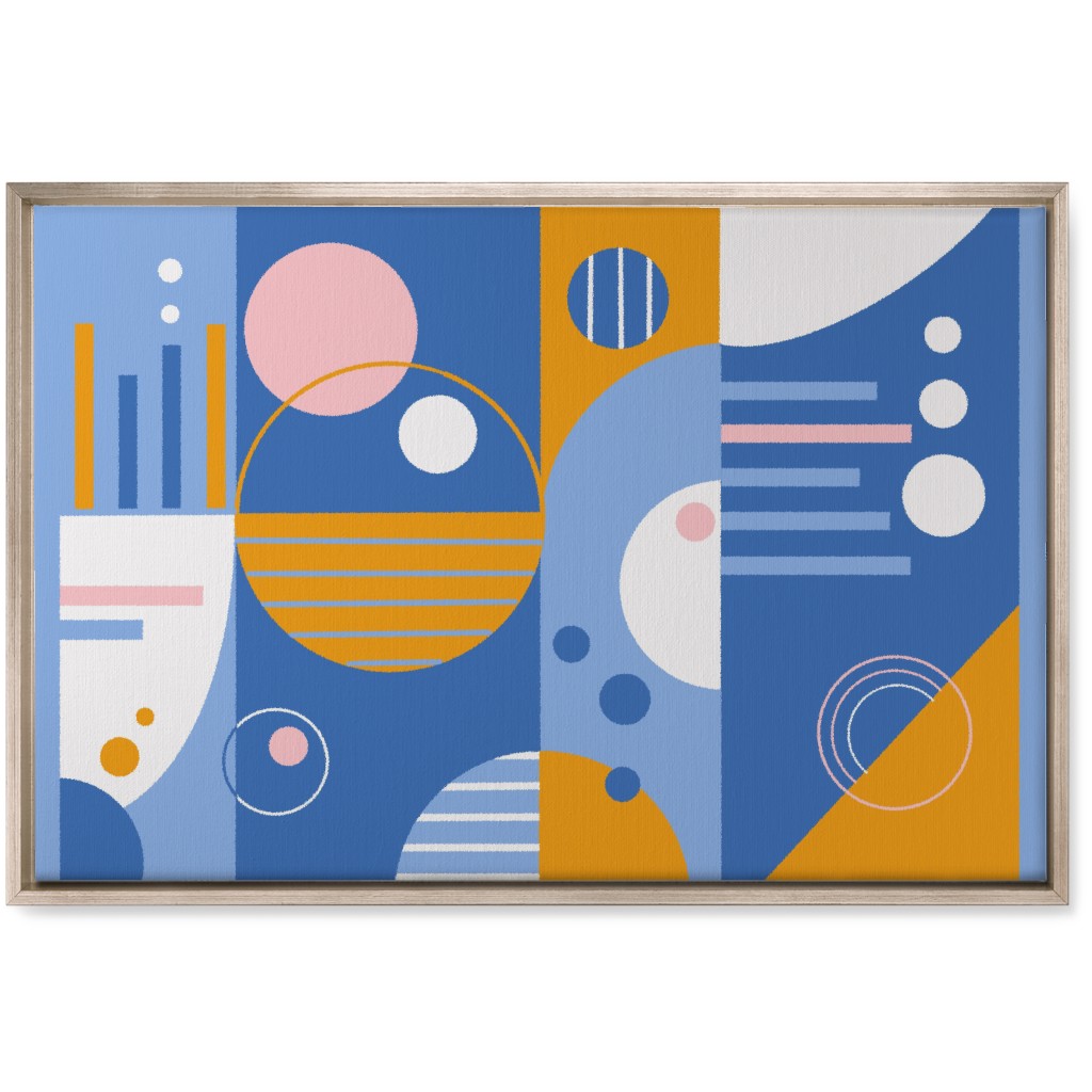 Abstract Playground - Multi Wall Art, Metallic, Single piece, Canvas, 20x30, Blue