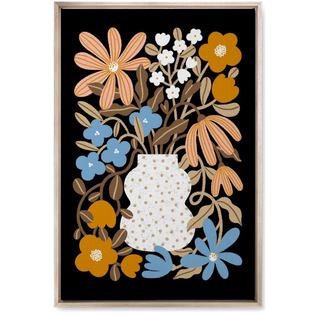 Earth Tones Bouquet Wall Art, Metallic, Single piece, Canvas, 20x30, Multicolor, Alpaca