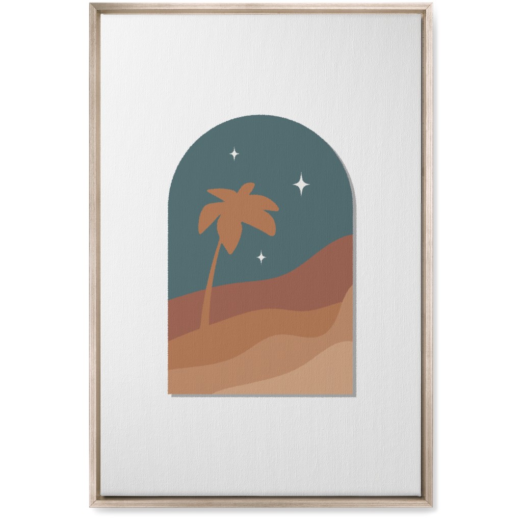 Abstract Landscape in Window With Tree Wall Art, Metallic, Single piece, Canvas, 20x30, Multicolor, Hemlock