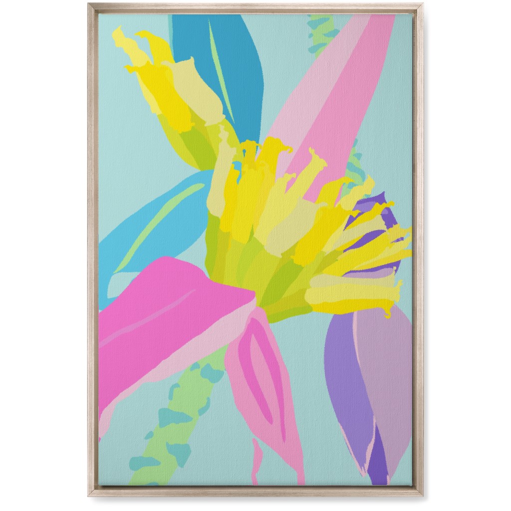 Bold Tropical Banana Plants - Multi Wall Art, Metallic, Single piece, Canvas, 20x30, Multicolor