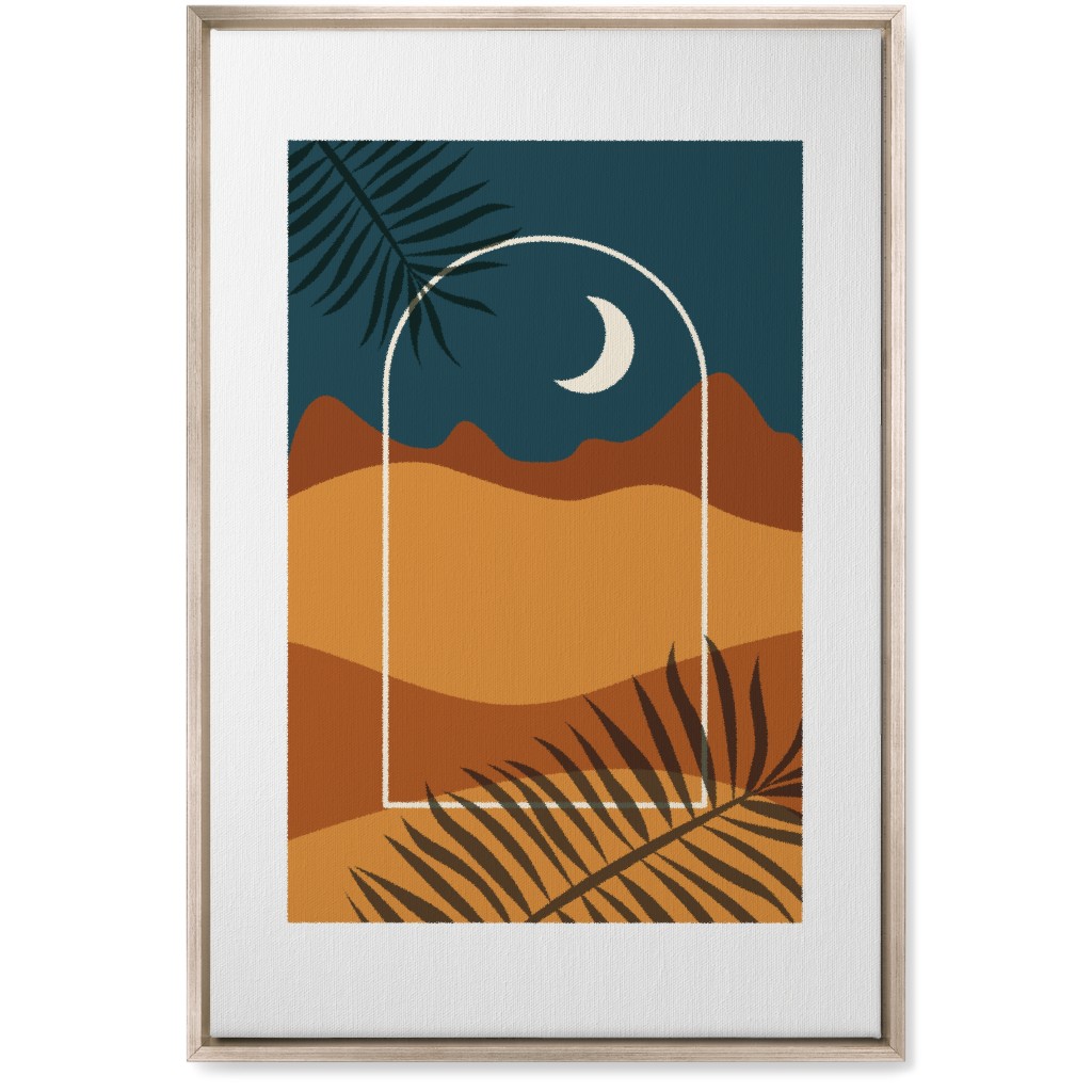 Abstract Landscapes in Windows Moon Wall Art, Metallic, Single piece, Canvas, 20x30, Multicolor