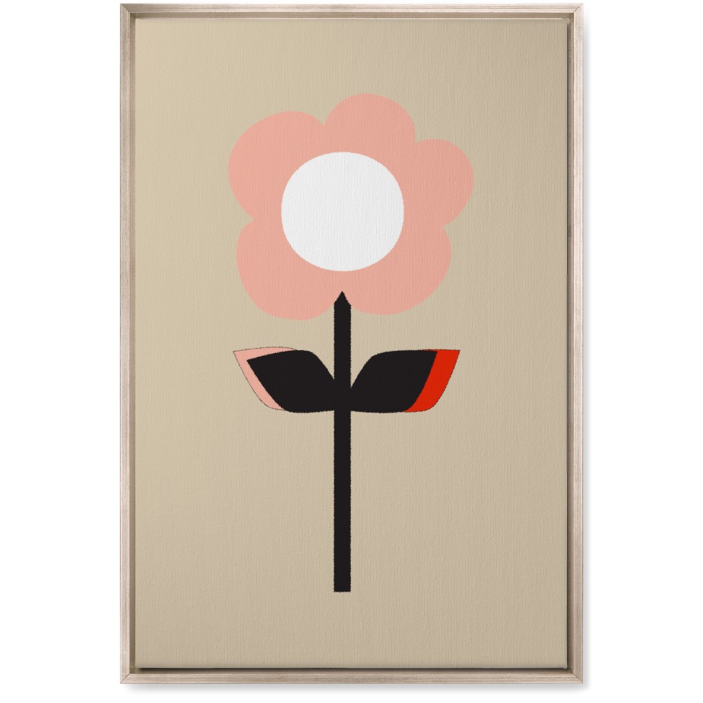 Retro Flower Wall Art, Metallic, Single piece, Canvas, 20x30, Pink, Fair Weather