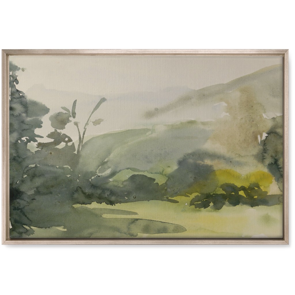 Meadow Morning Wall Art, Metallic, Single piece, Canvas, 20x30, Green, Classic Green