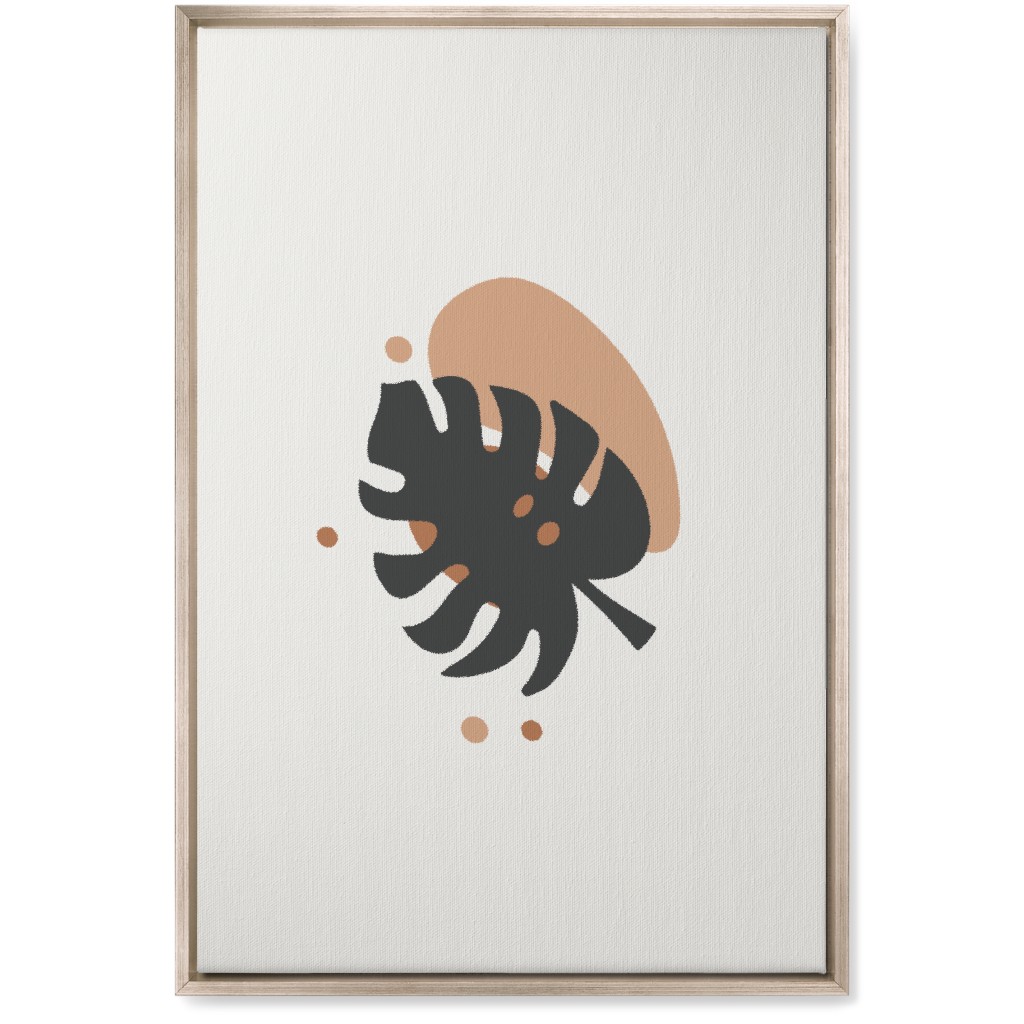 Shapes and Fern Leaf Iii Wall Art, Metallic, Single piece, Canvas, 20x30, Multicolor, Pueblo