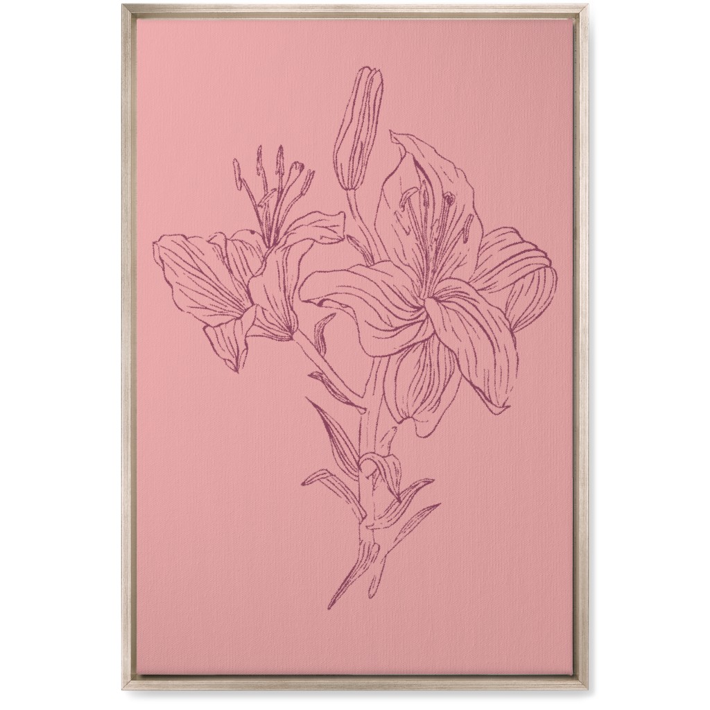 Lily - Pink Wall Art, Metallic, Single piece, Canvas, 20x30, Pink