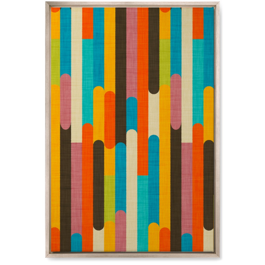 Retro Color Block Popsicle - Multi Wall Art, Metallic, Single piece, Canvas, 20x30, Multicolor