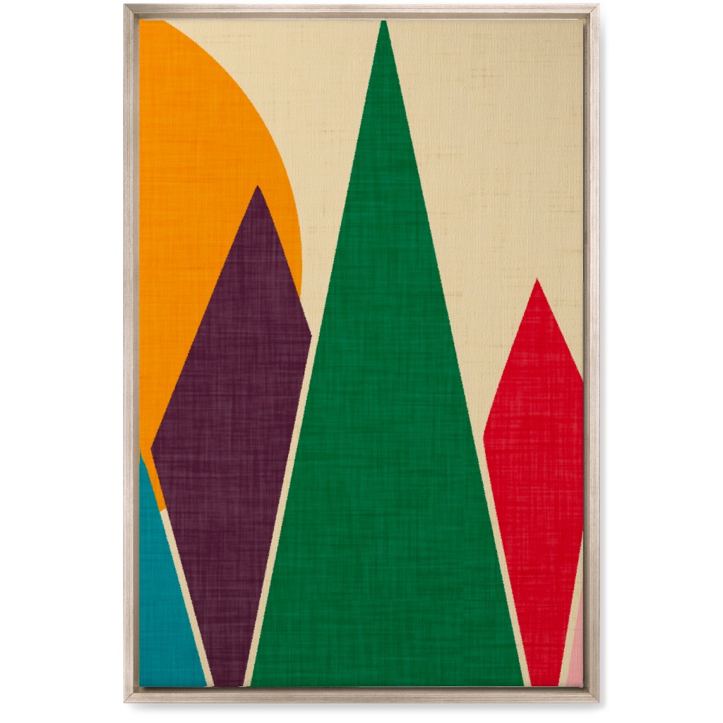 Wondering Solar Mountain - Multi Wall Art, Metallic, Single piece, Canvas, 20x30, Multicolor