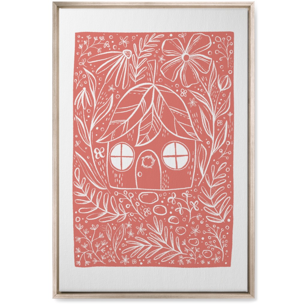Fairy House - Pink Wall Art, Metallic, Single piece, Canvas, 20x30, Pink, Bright Pink