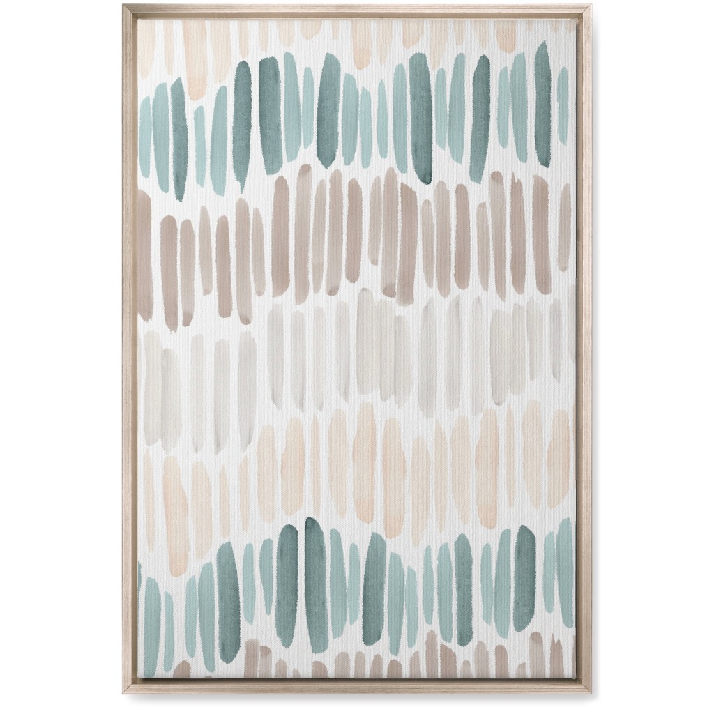 Many Brushstrokes Wall Art, Metallic, Single piece, Canvas, 20x30, Beige