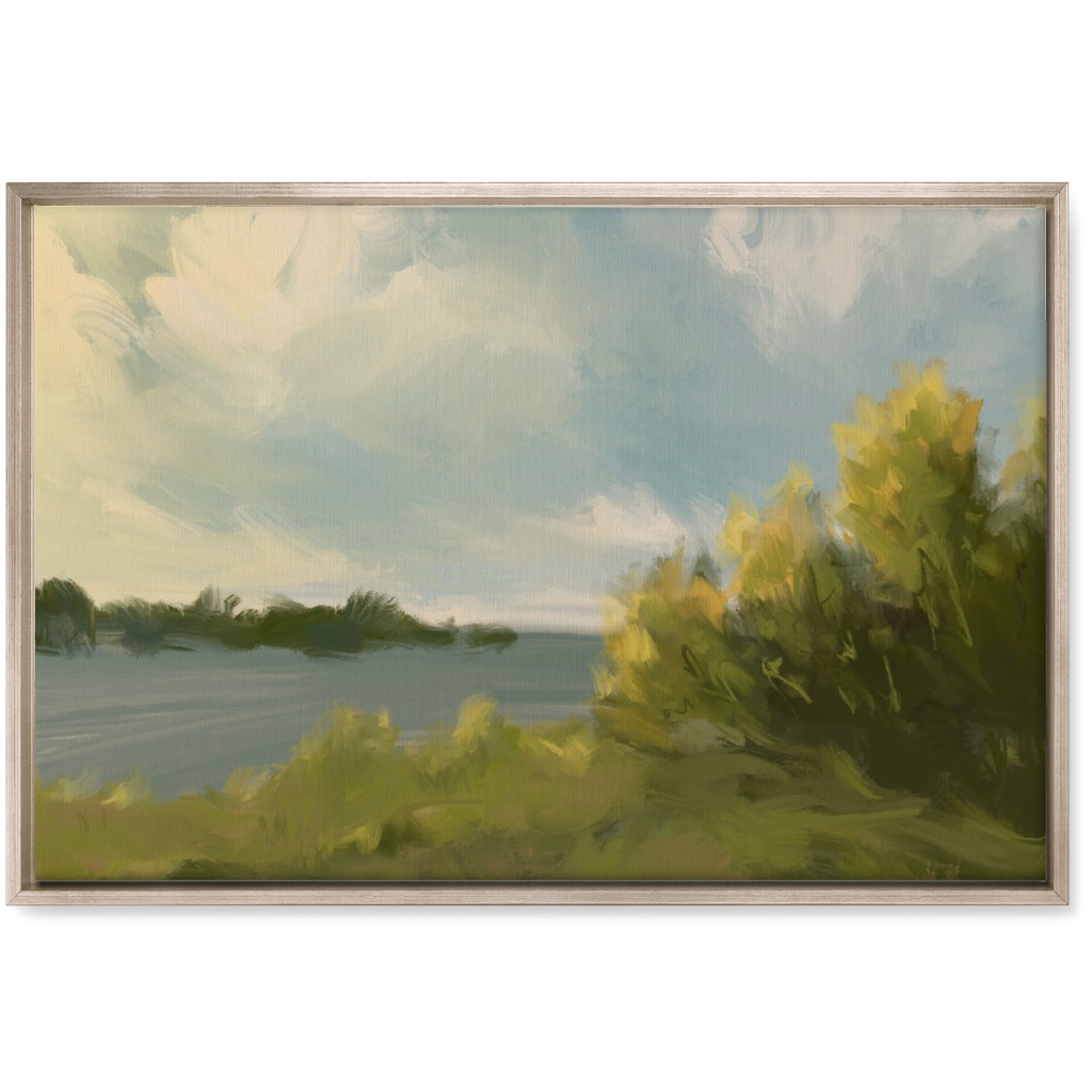 Lake View Wall Art, Metallic, Single piece, Canvas, 20x30, Green