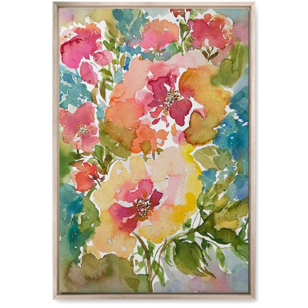 Summer Floral Mart - Multi Wall Art, Metallic, Single piece, Canvas, 20x30, Multicolor