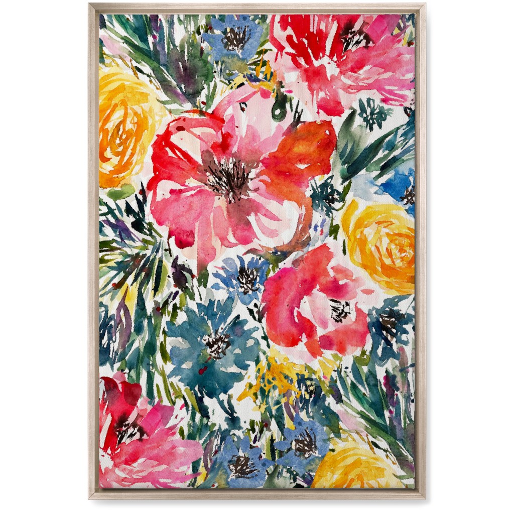 Blair Floral - Multi Wall Art, Metallic, Single piece, Canvas, 20x30, Multicolor