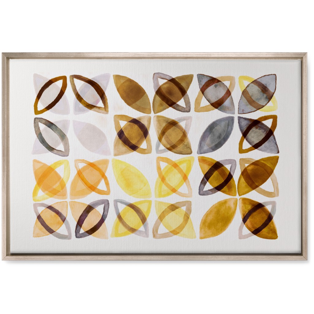 Washed Watercolor Shapes Wall Art, Metallic, Single piece, Canvas, 20x30, Yellow, Dandelion