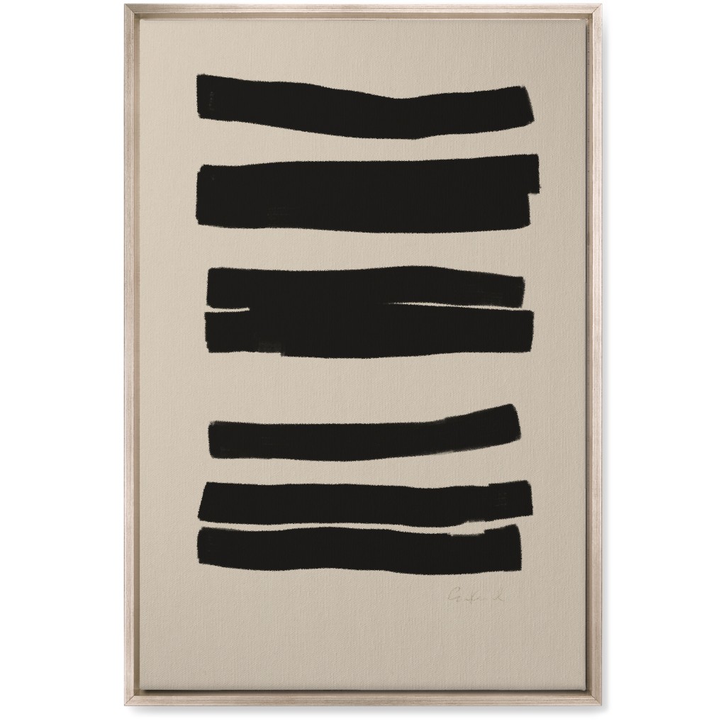 Abstract Bold Stripes I Wall Art, Metallic, Single piece, Canvas, 20x30, Black