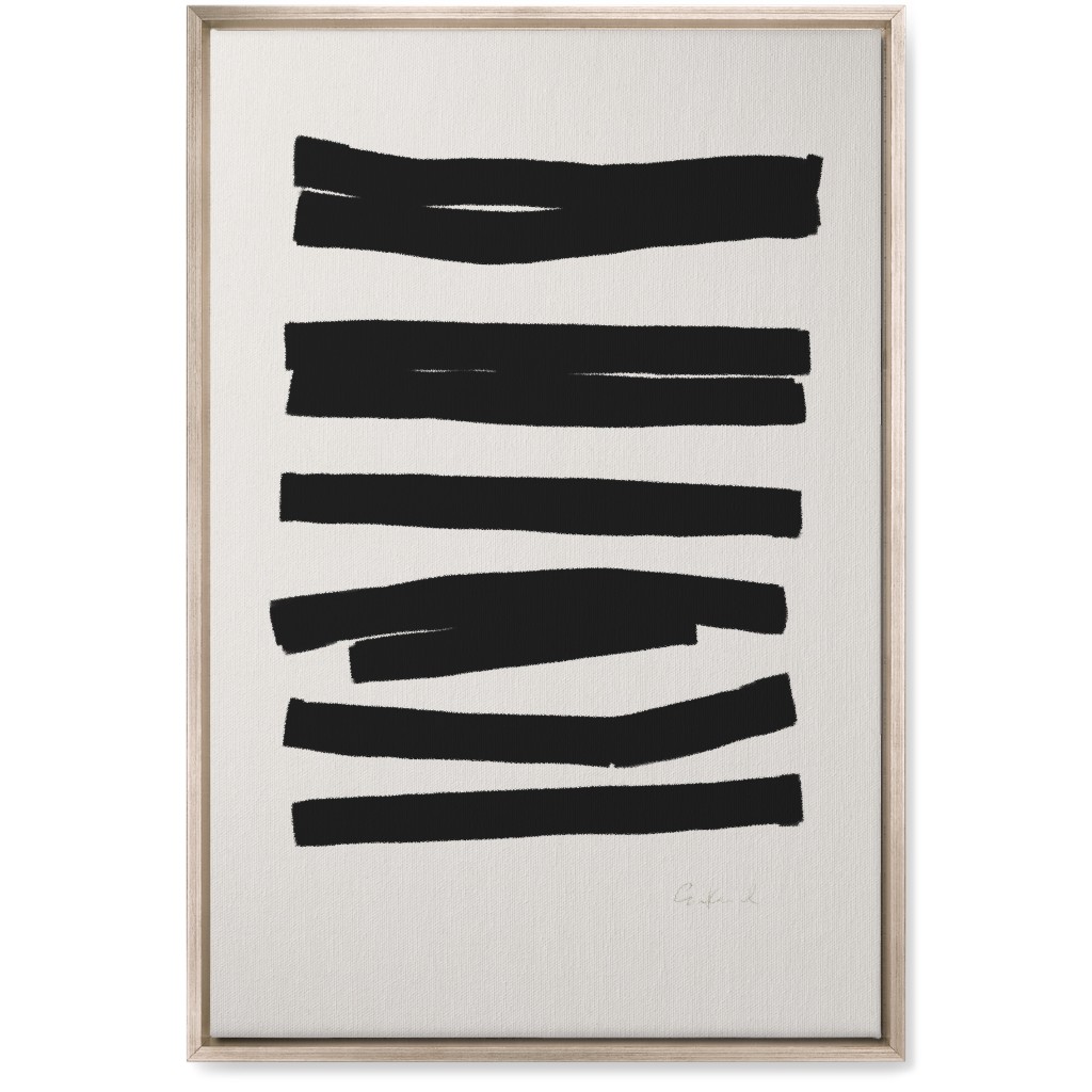 Bold Stripes Abstract Ii Wall Art, Metallic, Single piece, Canvas, 20x30, Black