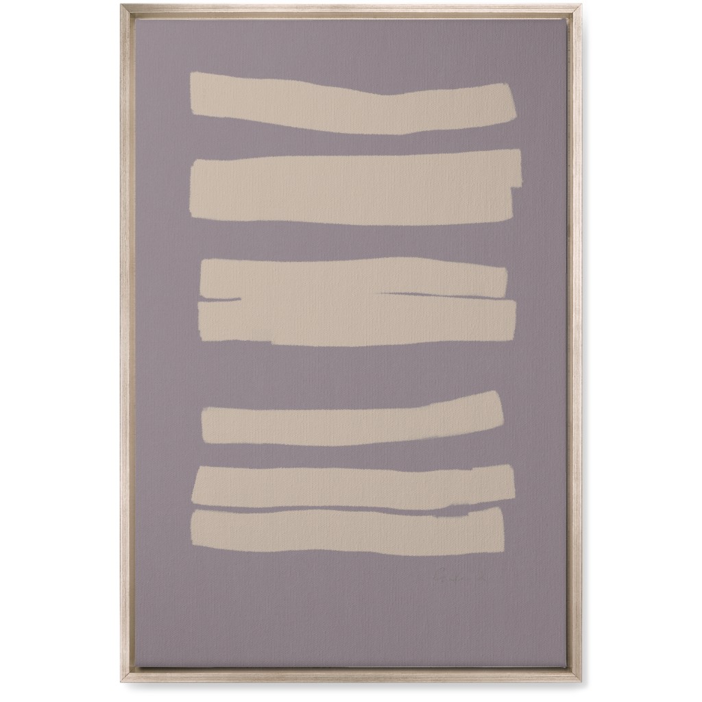 Bold Stripes Abstract Ii Wall Art, Metallic, Single piece, Canvas, 20x30, Purple, Clay