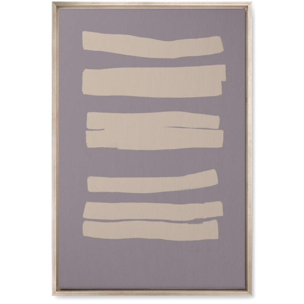 Bold Stripes Abstract Ii Wall Art, Metallic, Single piece, Canvas, 20x30, Purple