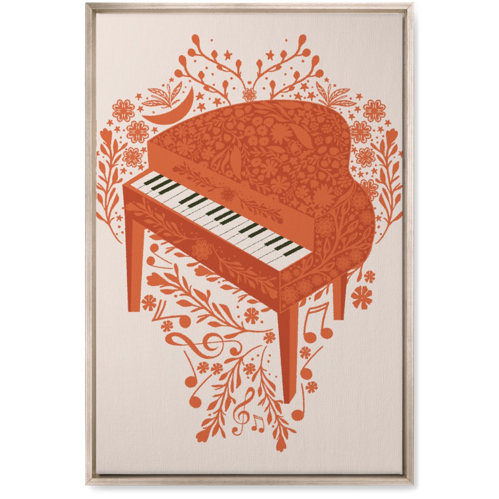 the Grand Piano - Red Wall Art, Metallic, Single piece, Canvas, 20x30, Red