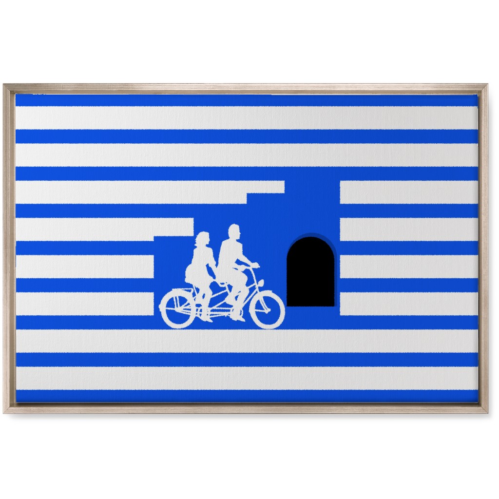 Riders Lovers - Blue Wall Art, Metallic, Single piece, Canvas, 20x30, Blue, True Blue