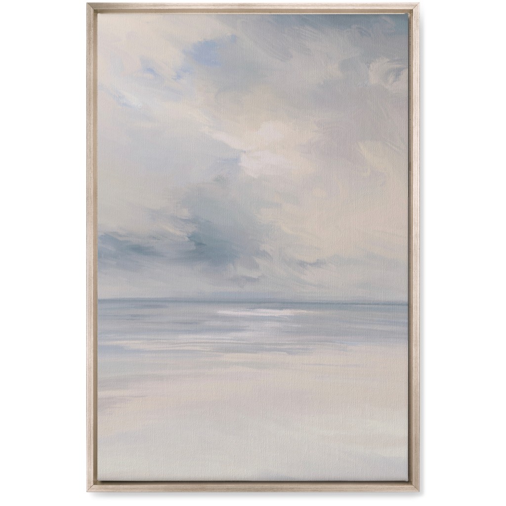 Beach Day - Neutral Wall Art, Metallic, Single piece, Canvas, 20x30, Blue