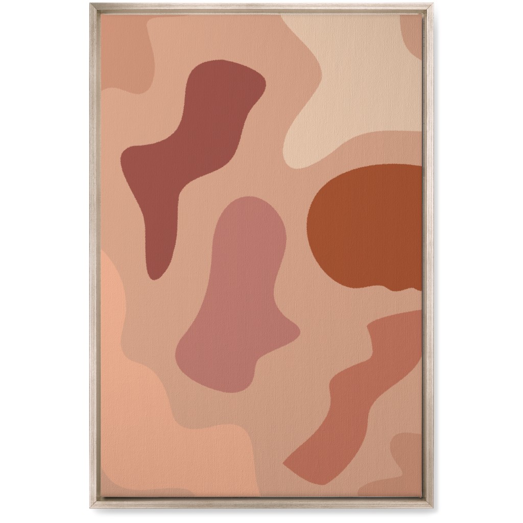Modern Abstract Canyon - Warm Wall Art, Metallic, Single piece, Canvas, 20x30, Pink, Bright Pink