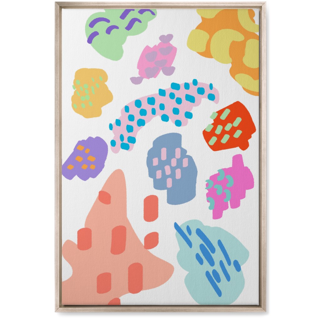 Painterly Abstract Blobs - Pastel Wall Art, Metallic, Single piece, Canvas, 20x30, Multicolor