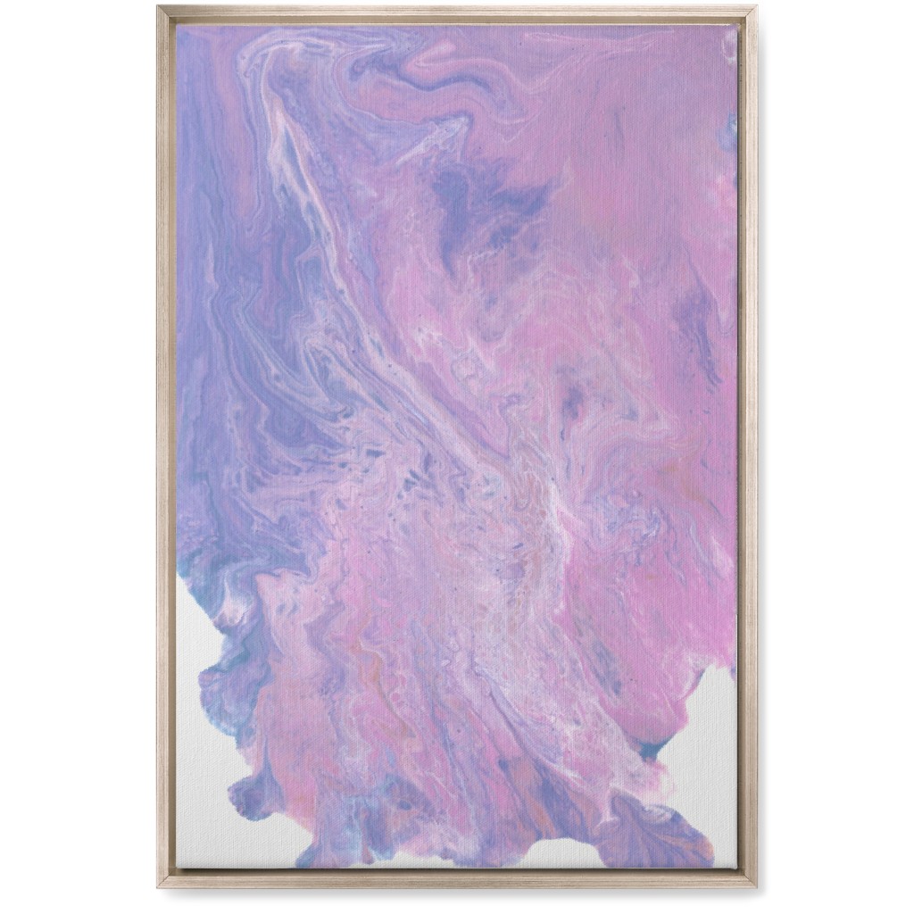 Acrylic Pour Abstract - Purple and Pink Wall Art, Metallic, Single piece, Canvas, 20x30, Purple