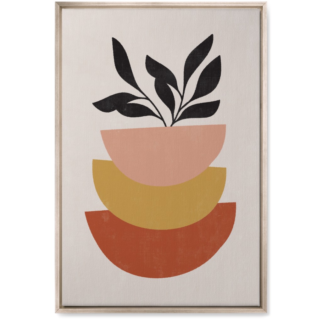 Earthen Plants - Terracotta Wall Art, Metallic, Single piece, Canvas, 20x30, Orange