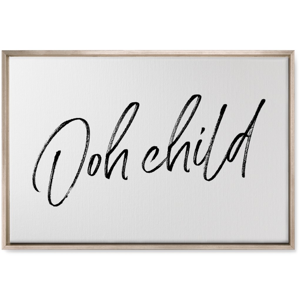 Ooh Child - Black and White Wall Art, Metallic, Single piece, Canvas, 20x30, White