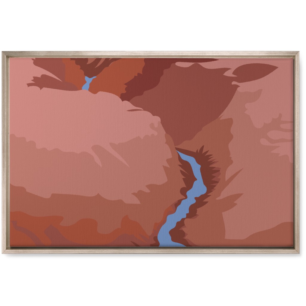 Winding Canyon River - Terracotta Wall Art, Metallic, Single piece, Canvas, 20x30, Brown