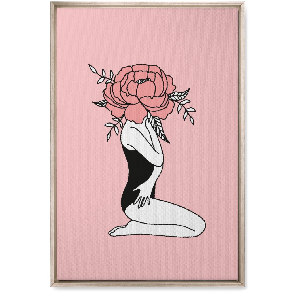 Modern Feminine Abstract - Pink Wall Art, Metallic, Single piece, Canvas, 20x30, Pink