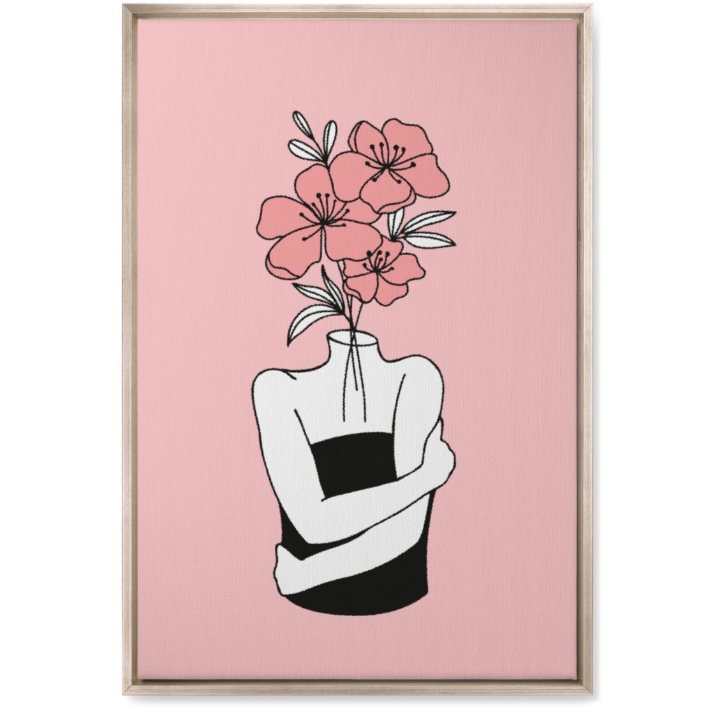 Self Love Feminine Abstract - Pink Wall Art, Metallic, Single piece, Canvas, 20x30, Pink