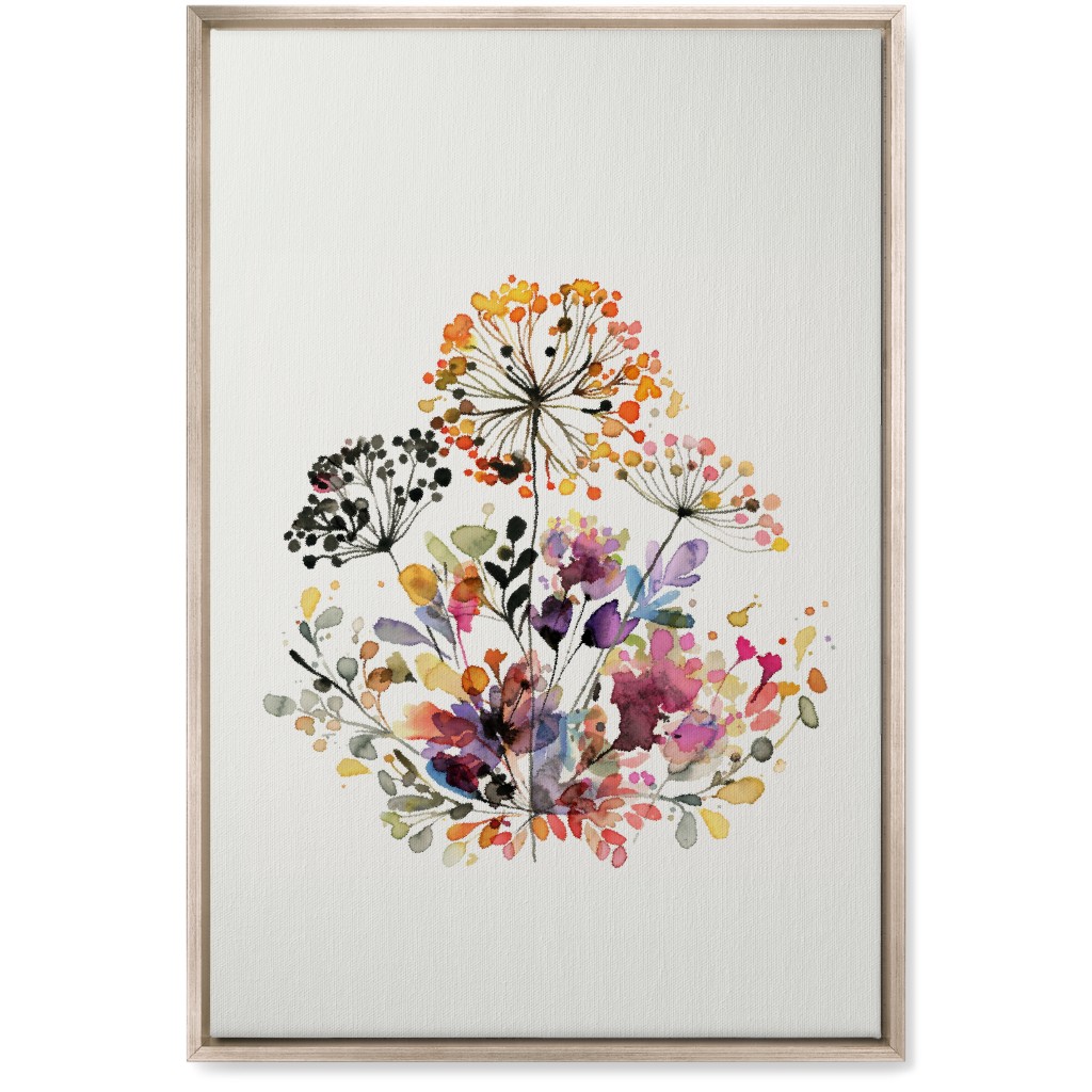 Wild Florals & Grasses - Multi Wall Art, Metallic, Single piece, Canvas, 20x30, Multicolor