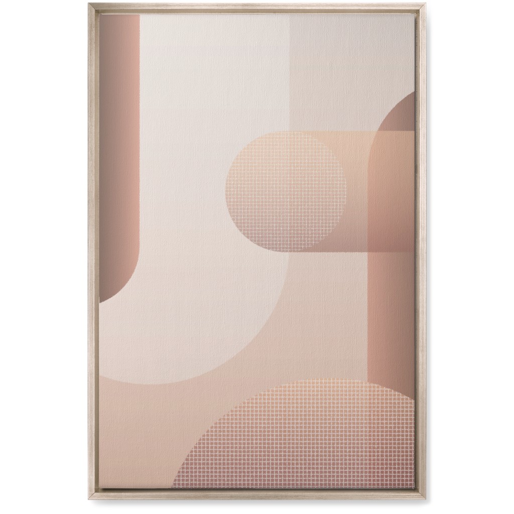 Geometric Curves - Neutral Wall Art, Metallic, Single piece, Canvas, 20x30, Pink