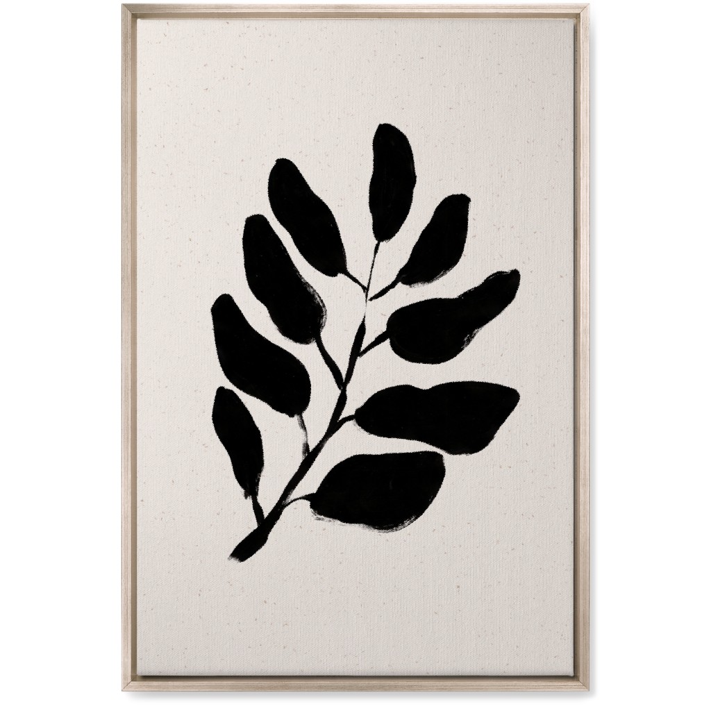 Acryl Leaf - Neutral Wall Art, Metallic, Single piece, Canvas, 20x30, Beige, Pearl
