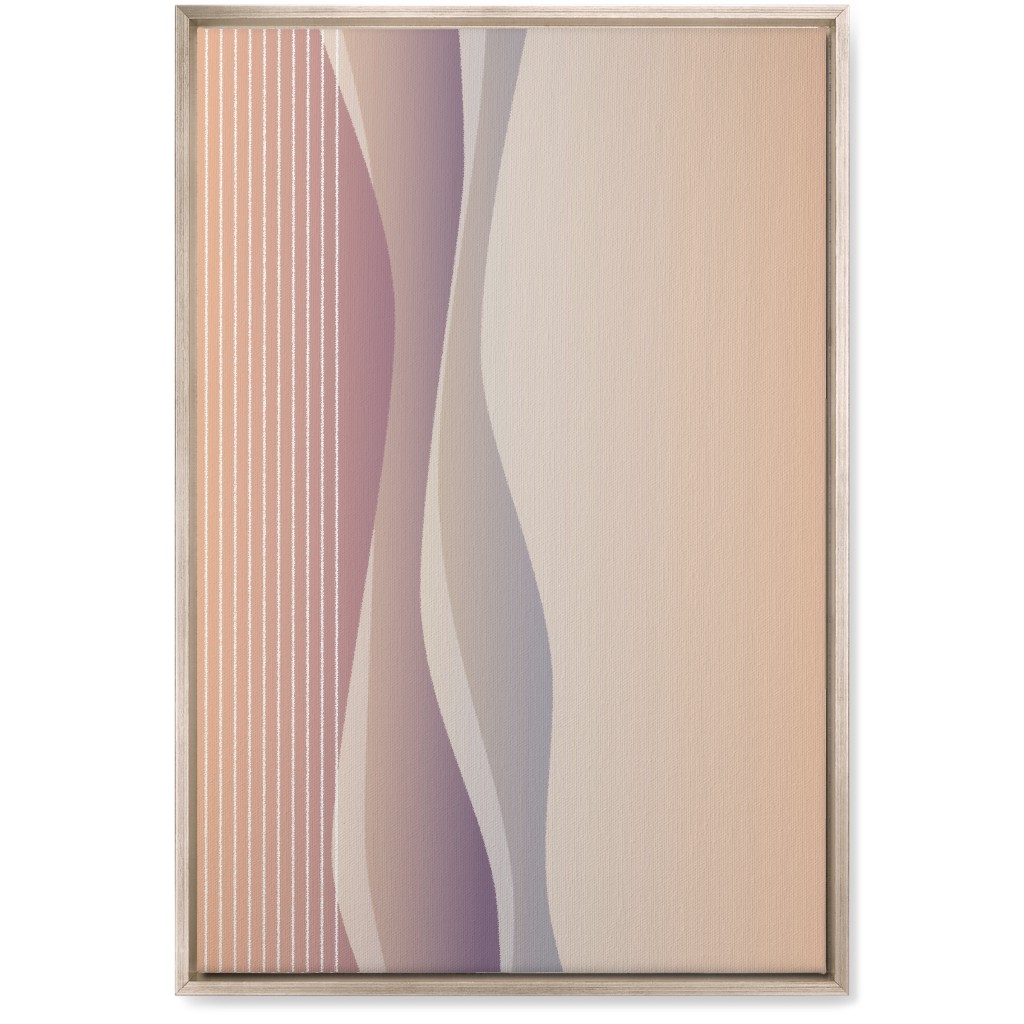 Curves Abstract - Neutral Wall Art, Metallic, Single piece, Canvas, 20x30, Pink