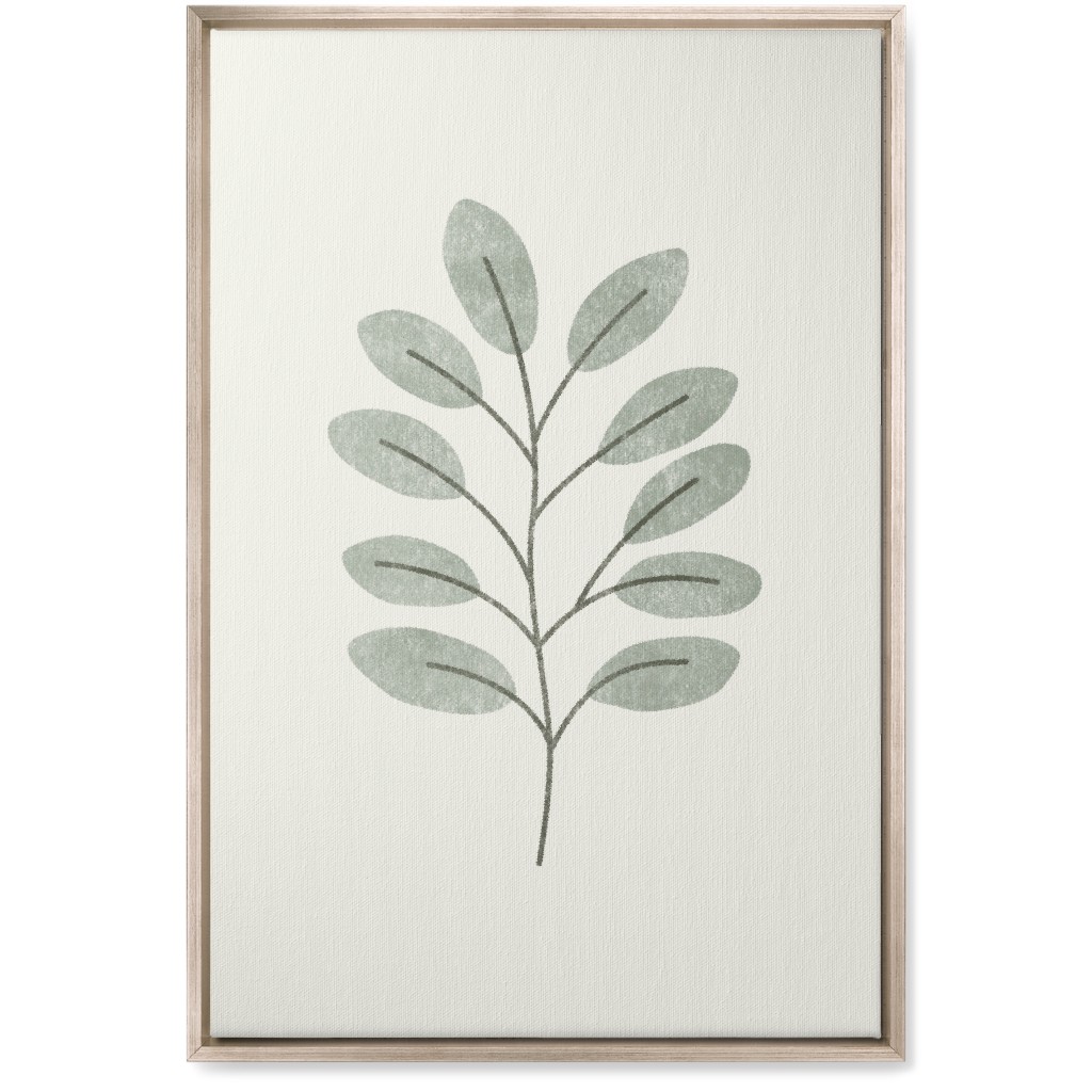 Botanical Greenery - Green Wall Art, Metallic, Single piece, Canvas, 20x30, Gray