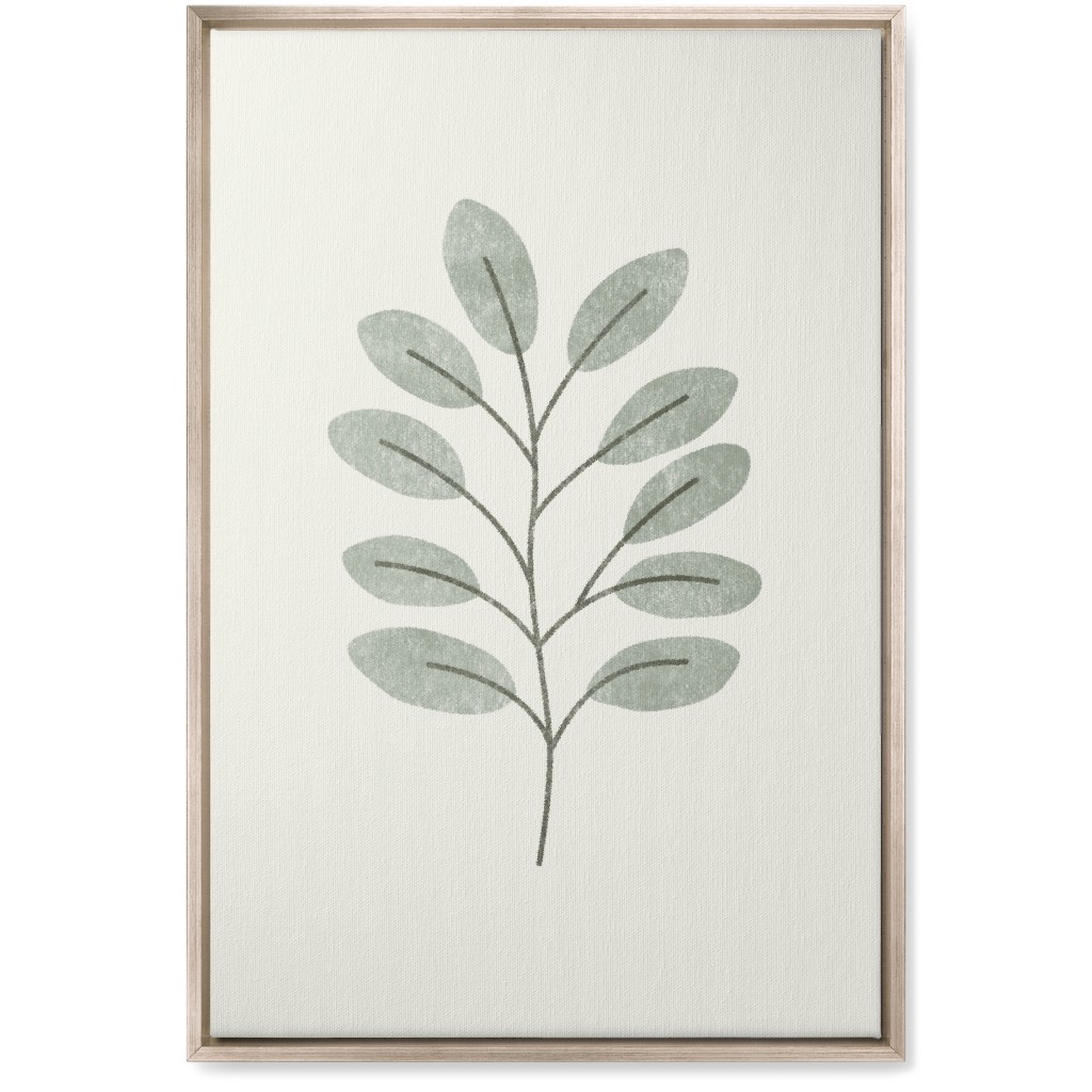 Botanical Greenery - Green Wall Art, Metallic, Single piece, Canvas, 20x30, Gray, Gray