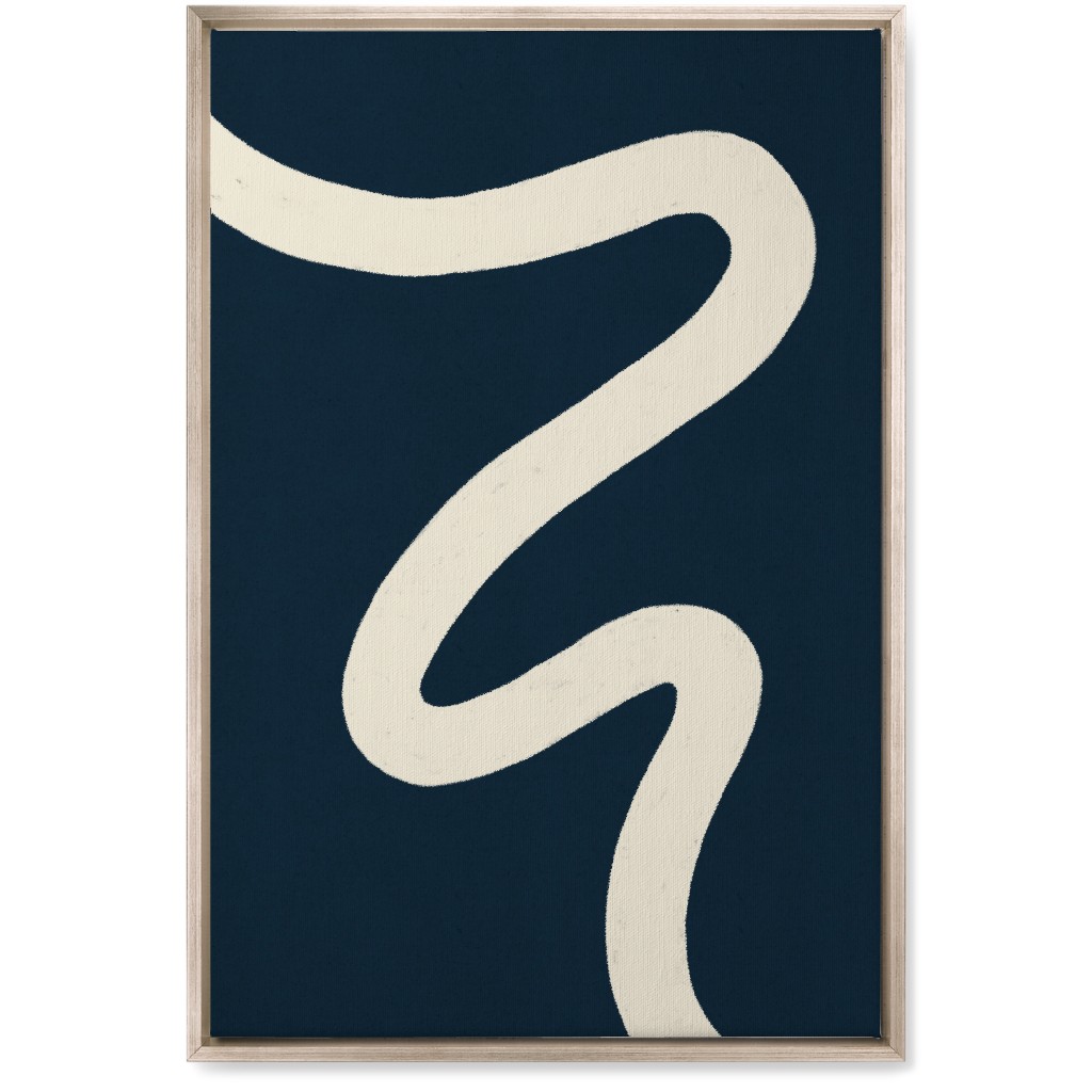 Tangled Brush Strokes Iv Wall Art, Metallic, Single piece, Canvas, 20x30, Blue