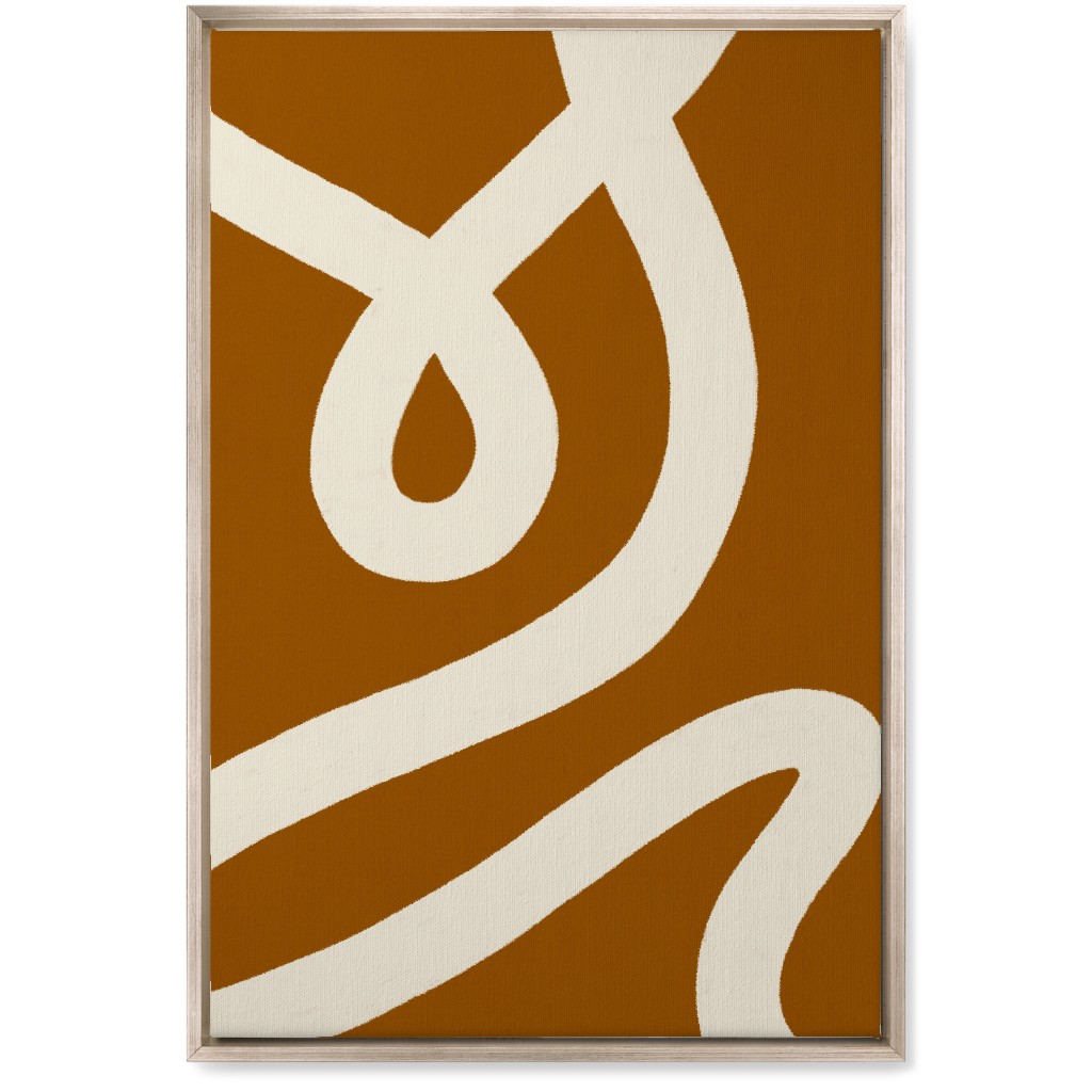 Tangled Brush Strokes V Wall Art, Metallic, Single piece, Canvas, 20x30, Orange