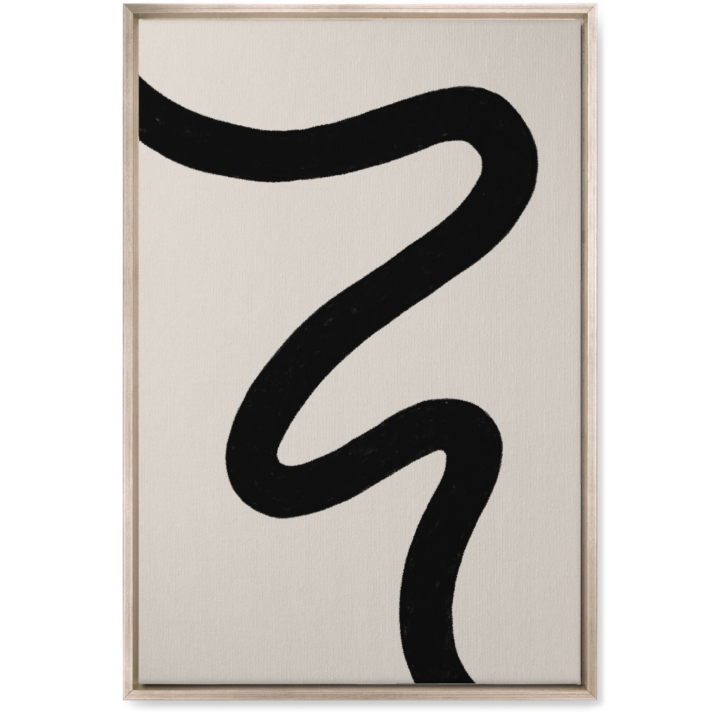 Tangled Brush Strokes Iv Wall Art, Metallic, Single piece, Canvas, 20x30, Beige, Coal