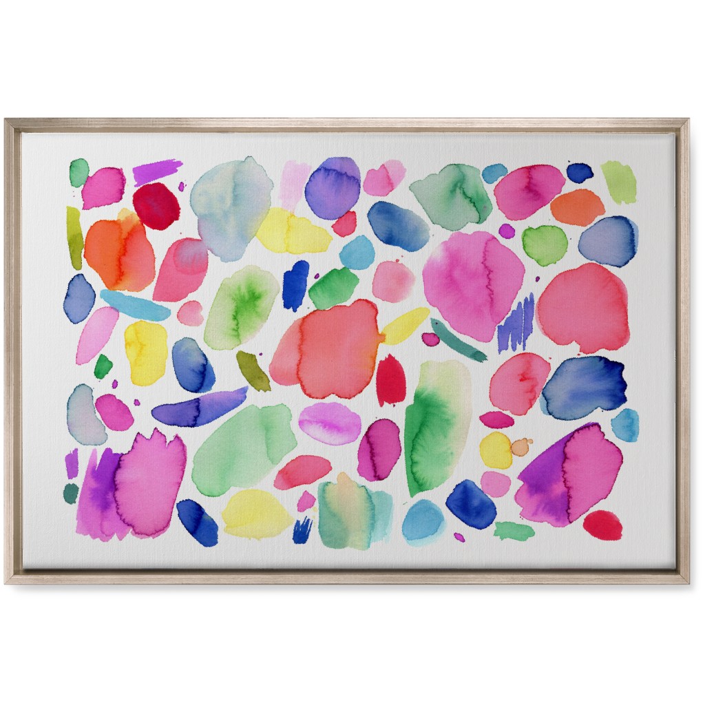 Summer Joy Watercolor Abstract Wall Art, Metallic, Single piece, Canvas, 20x30, Multicolor, Poppy