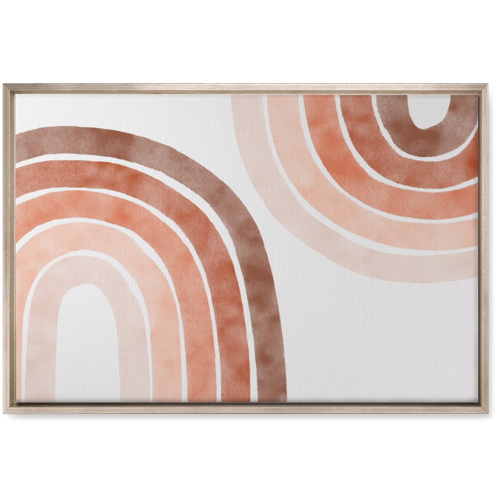 Boho Rainbows - Warm Neutral Wall Art, Metallic, Single piece, Canvas, 20x30, Pink, Bright Pink