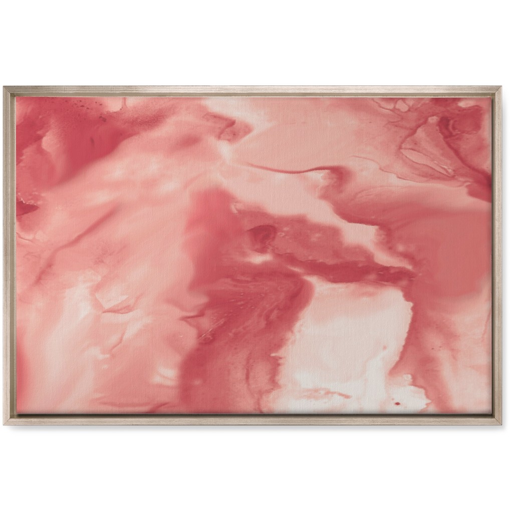 Abstract Watercolor Marble Wall Art, Metallic, Single piece, Canvas, 20x30, Pink, Dusk Pink
