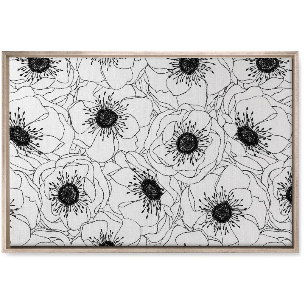White Anemones - Neutral Wall Art, Metallic, Single piece, Canvas, 20x30, White, White