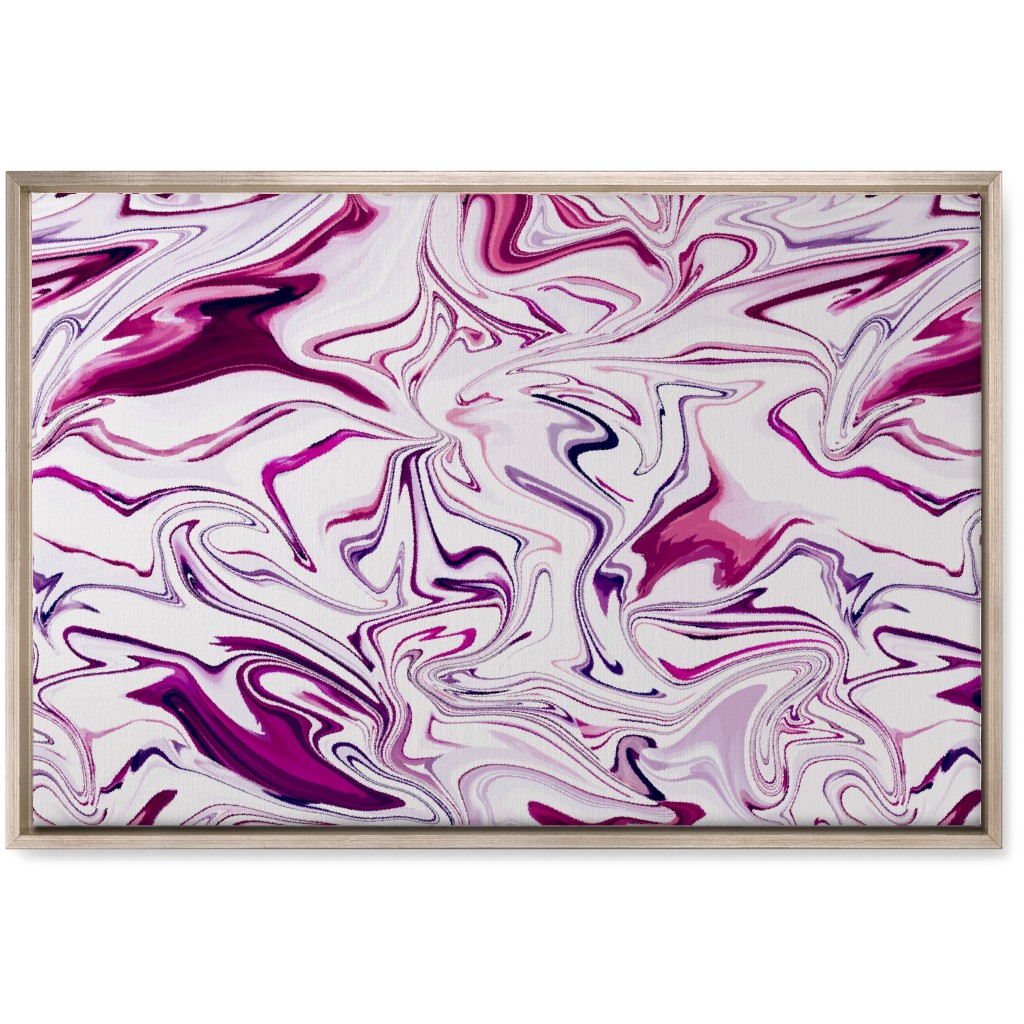 Marble - Mulberry Wall Art, Metallic, Single piece, Canvas, 20x30, Pink, Bright Pink