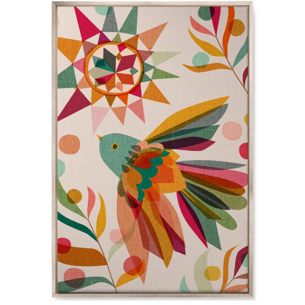 Joy, Hope and Peace - Multicolor Bird Wall Art, Metallic, Single piece, Canvas, 24x36, Multicolor