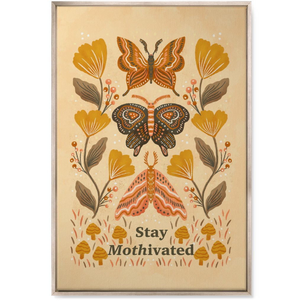 Mothivational Wall Art, Metallic, Single piece, Canvas, 24x36, Yellow